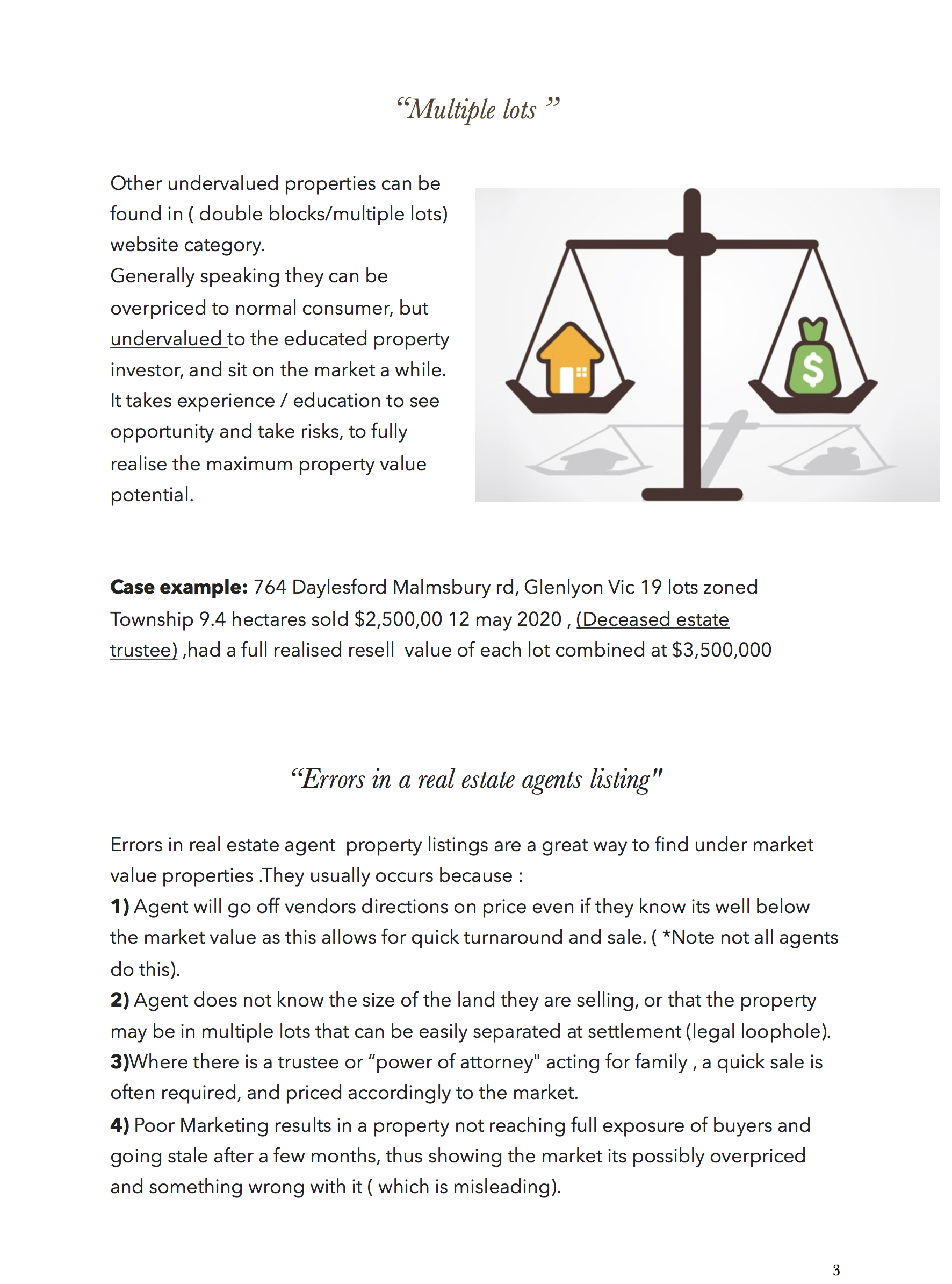 Under Market Value Properties